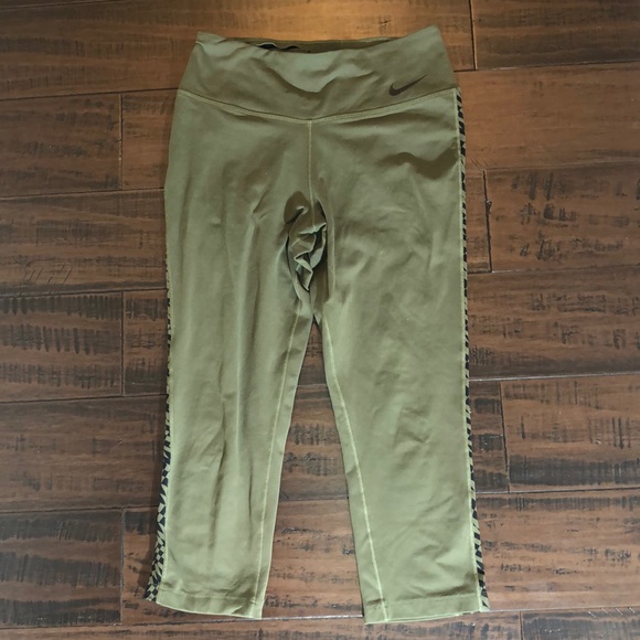 Nike Pants - Nike Capri Dri Fit Army Green Pants